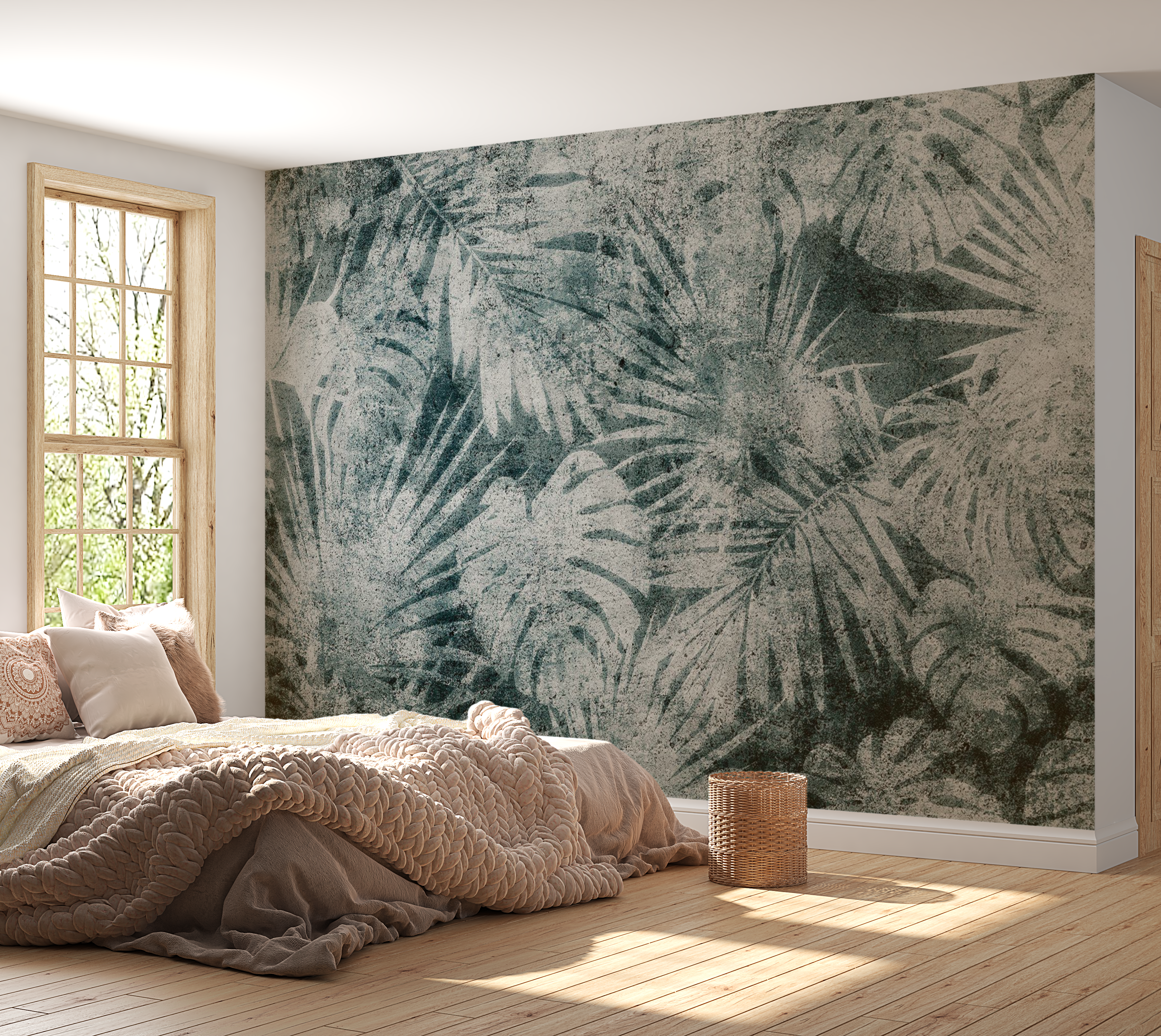 Peel & Stick Botanical Wall Mural - Exotic Jungle Nature - Removable Wallpaper 38"Wx27"H