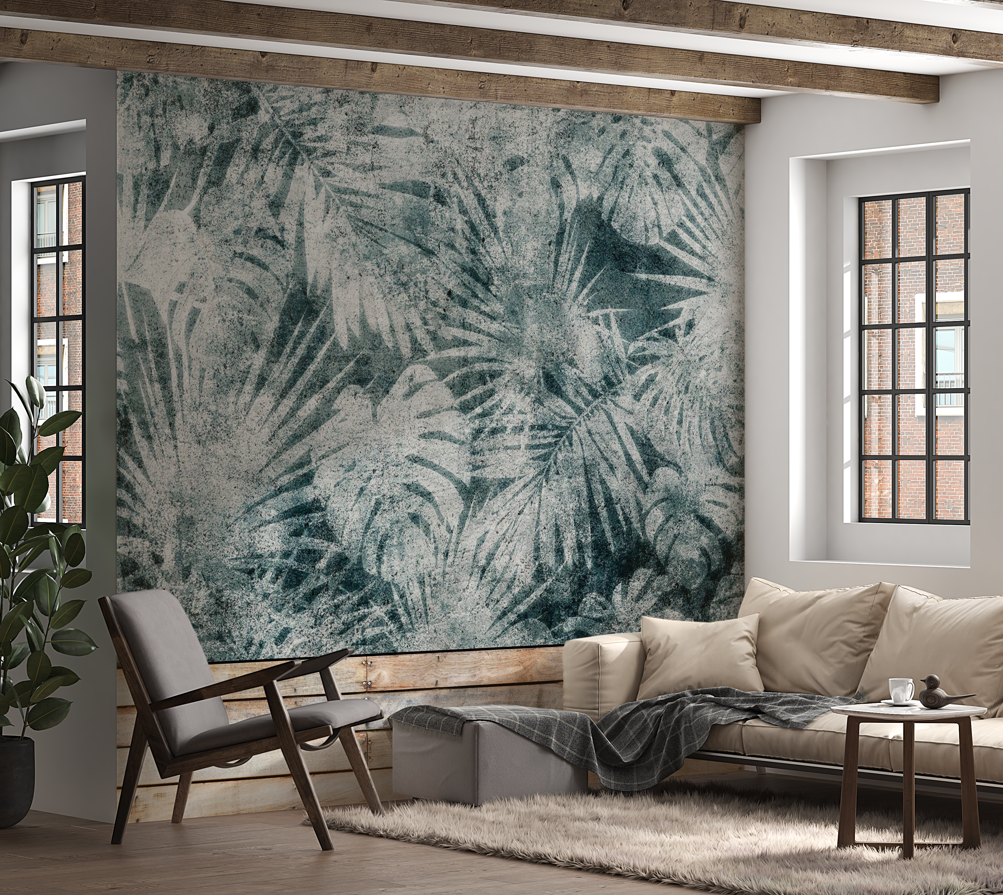 Peel & Stick Botanical Wall Mural - Exotic Jungle Nature - Removable Wallpaper 38"Wx27"H