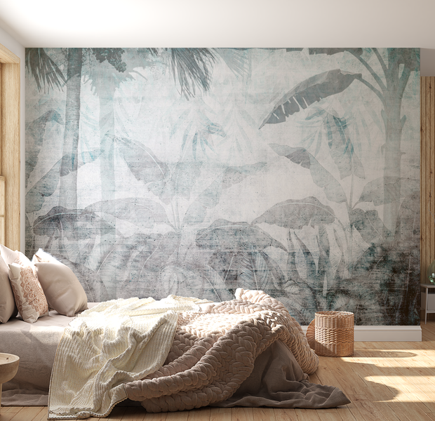 Peel & Stick Botanical Wall Mural - Faded Jungle - Removable Wallpaper 38"Wx27"H
