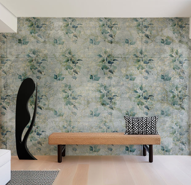 Peel & Stick Botanical Wall Mural - Green Leaf Bouquets 38"Wx27"H