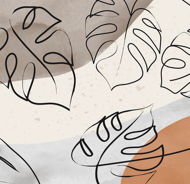 Peel & Stick Botanical Wall Mural - Minimalistic Monstera Leaves