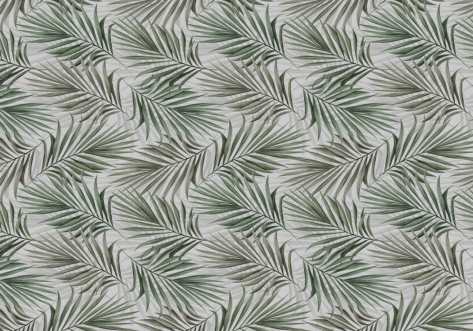 Peel & Stick Botanical Wall Mural - Repeating Green Leaf Pattern