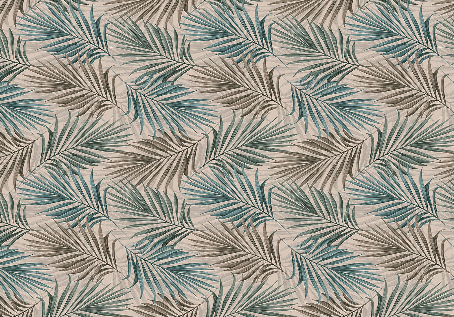 Peel & Stick Botanical Wall Mural - Repeating Leaf Pattern