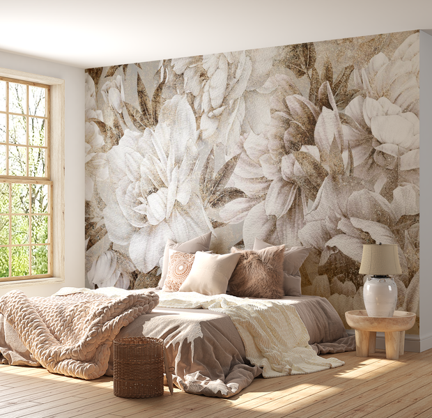 Peel & Stick Botanical Wall Mural - Vintage Floral Design - Removable Wallpaper 38"Wx27"H