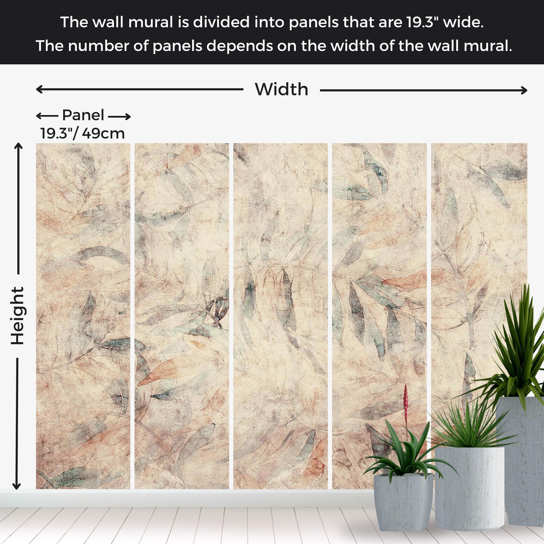 Peel & Stick Botanical Wall Mural - Warm Greek Laurels 38"Wx27"H
