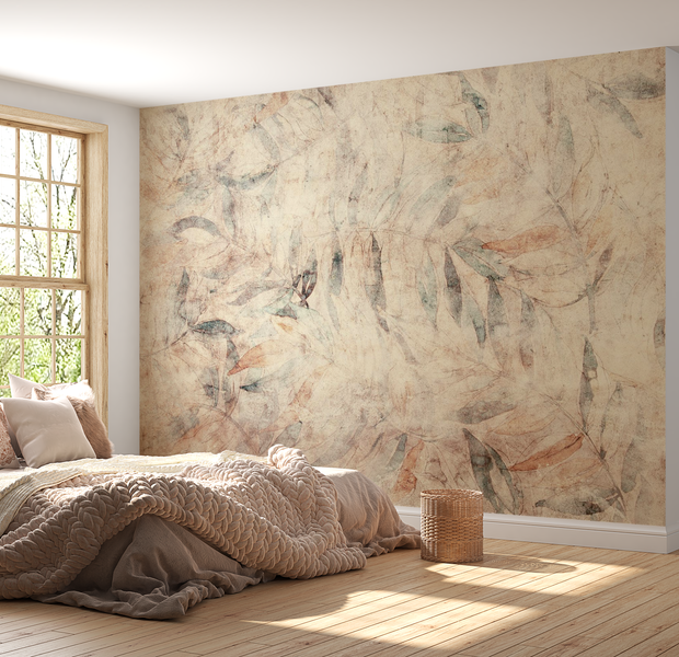 Peel & Stick Botanical Wall Mural - Warm Greek Laurels - Removable Wallpaper 38"Wx27"H