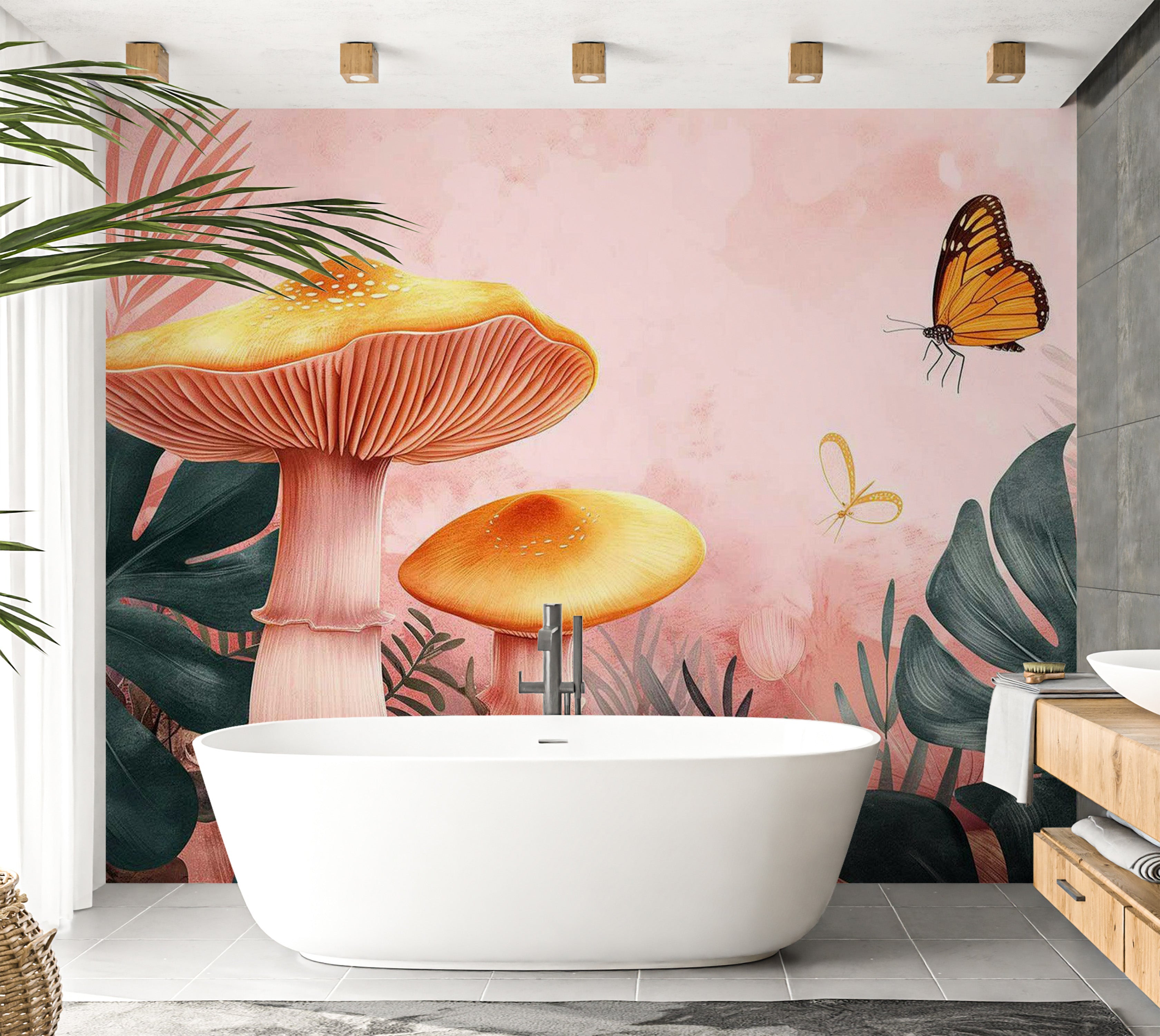 Peel & Stick Fantasy Wall Mural - Magical Pink Nature