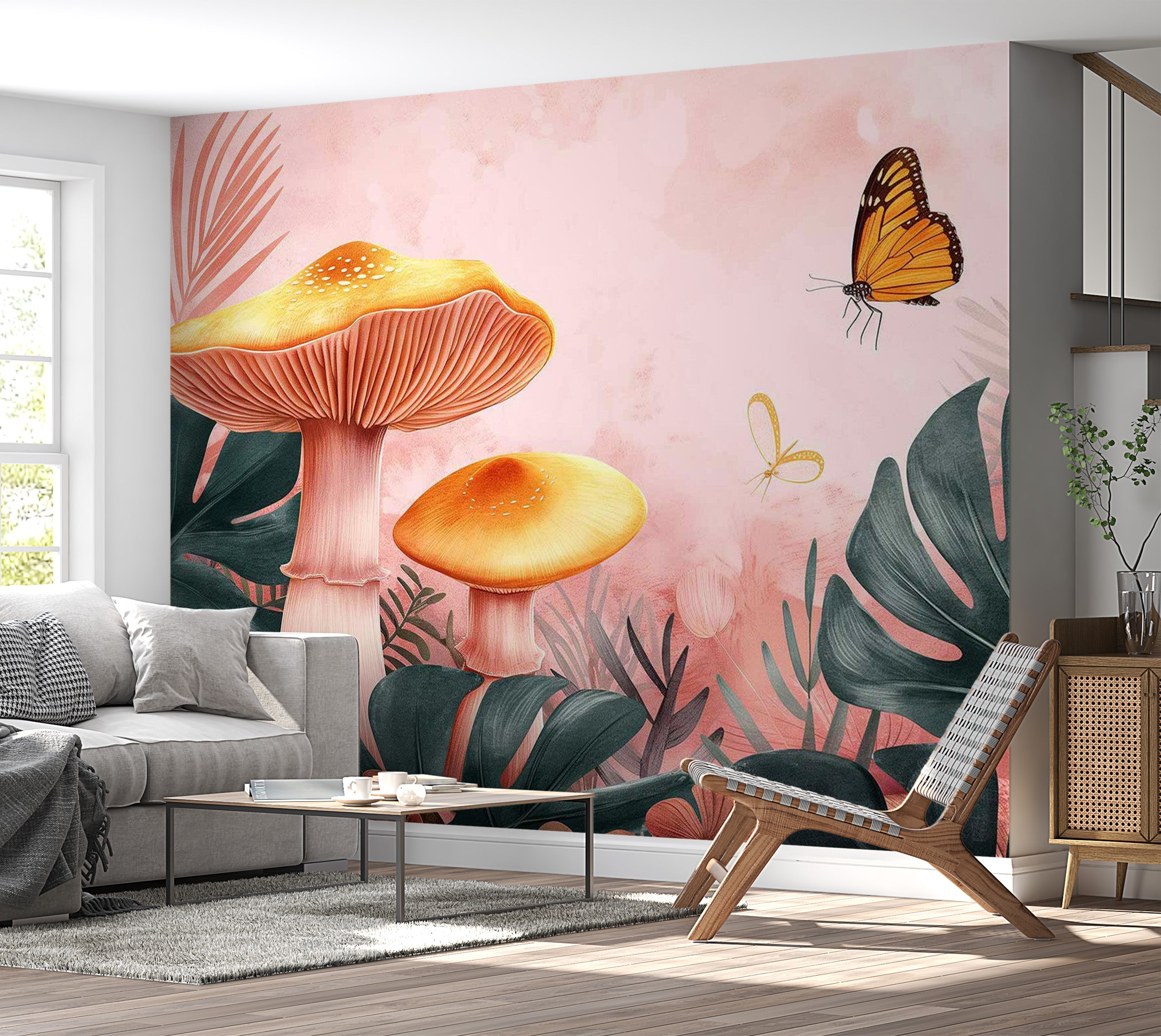 Peel & Stick Fantasy Wall Mural - Magical Pink Nature