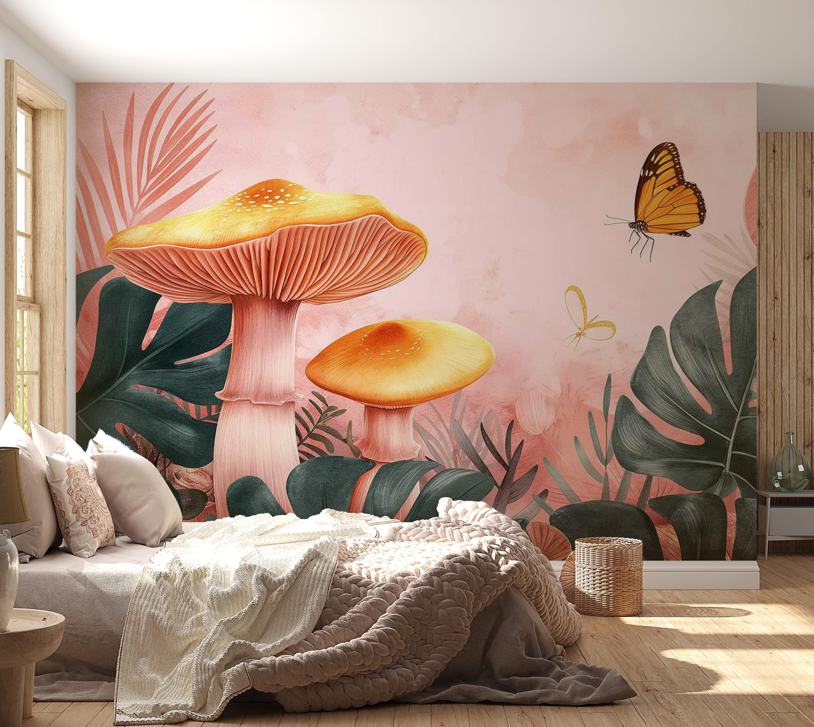 Peel & Stick Fantasy Wall Mural - Magical Pink Nature