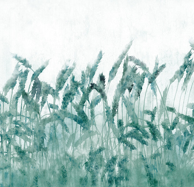 Peel & Stick Floral Wall Mural - Blue Ears of Wheat