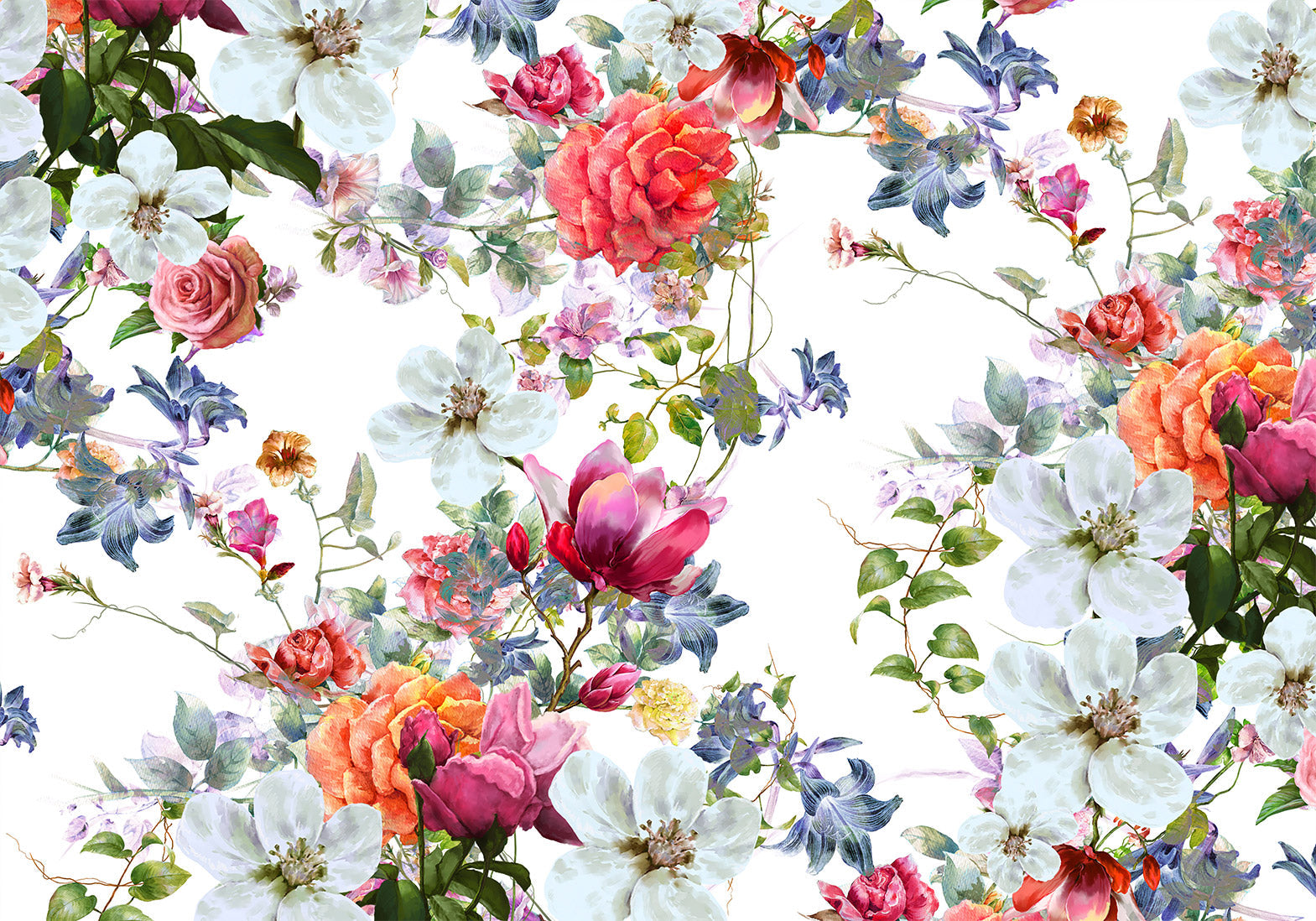 Peel & Stick Floral Wall Mural - Colored Bouquet