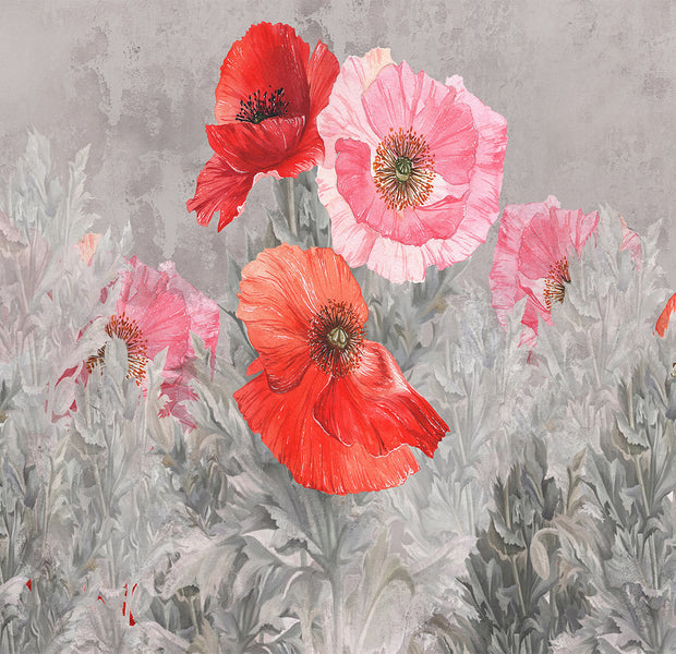 Peel & Stick Floral Wall Mural - Gray Meadow