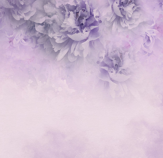 Peel & Stick Floral Wall Mural - Light Purple Floral Composition