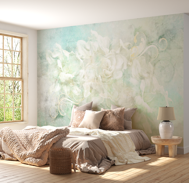 Peel & Stick Floral Wall Mural - Pastel Abstract Flowers - Removable Wallpaper 38"Wx27"H