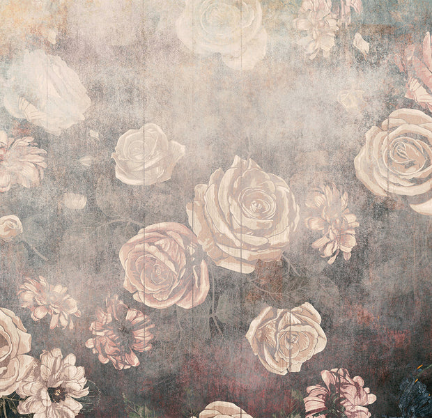 Peel & Stick Floral Wall Mural - Warm Misty Roses
