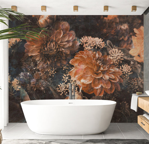 Peel & Stick Floral Wall Mural - Warm Retro Flowers