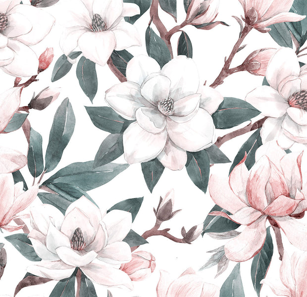 Peel & Stick Floral Wall Mural - Watercolor Magnolias