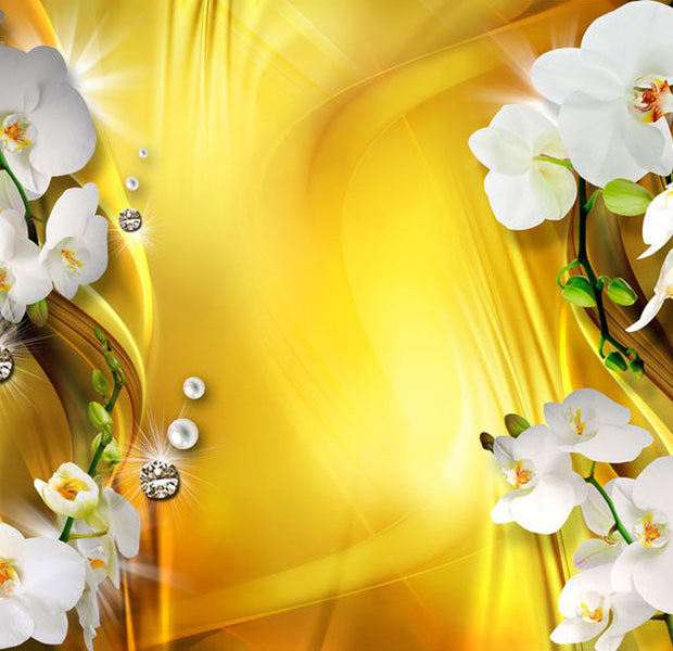 Peel & Stick Glam Wall Mural - Orchid in Gold
