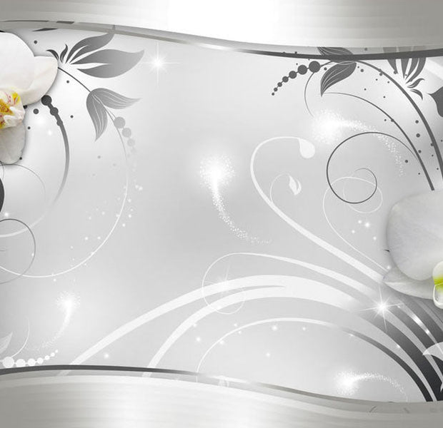 Peel & Stick Glam Wall Mural - Silver Abstract