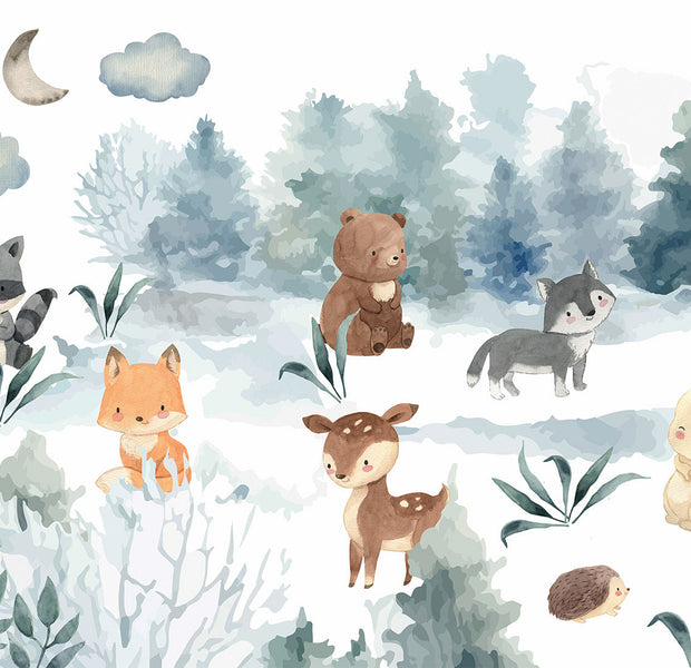 Peel & Stick Kids Wall Mural - Animals in a Forest
