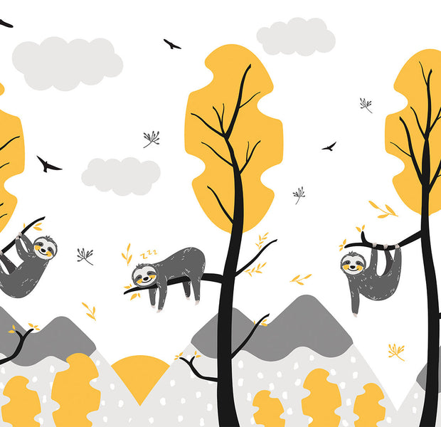 Peel & Stick Kids Wall Mural - Cute Sloths