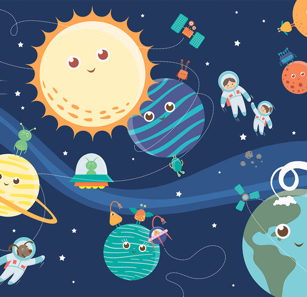 Peel & Stick Kids Wall Mural - Happy Planets
