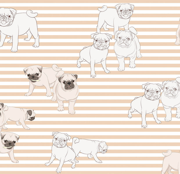 Peel & Stick Kids Wall Mural - Playful Dogs