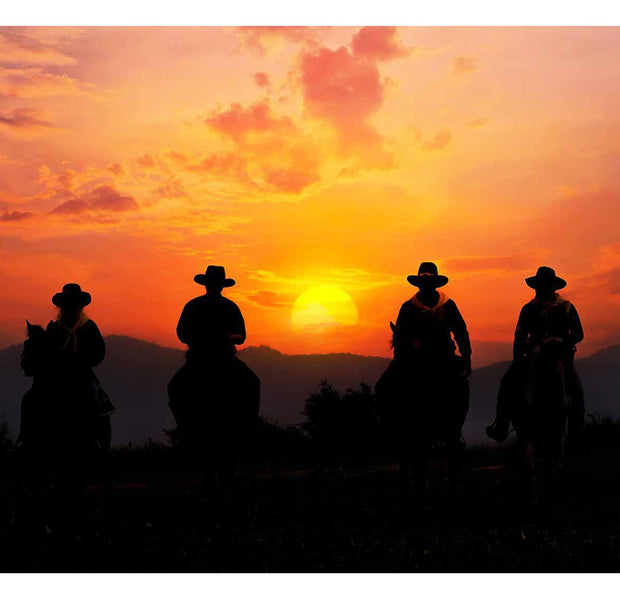 Peel & Stick Landscape Wall Mural - Cowboys At Sunset