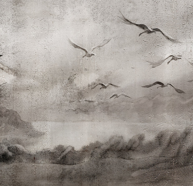 Peel & Stick Landscape Wall Mural - Swan Flight