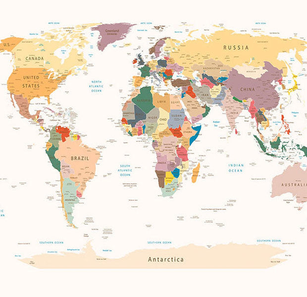 Peel & Stick Map Wall Mural - World Map