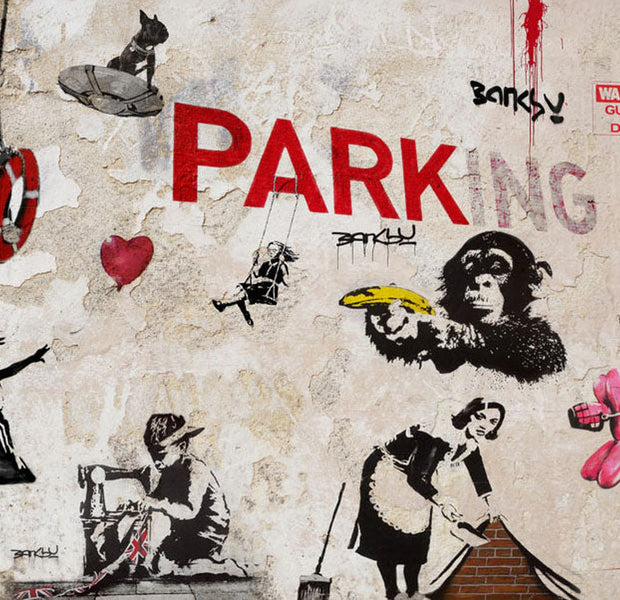 Peel & Stick Street Art Wall Mural - Banksy Graffiti Collage