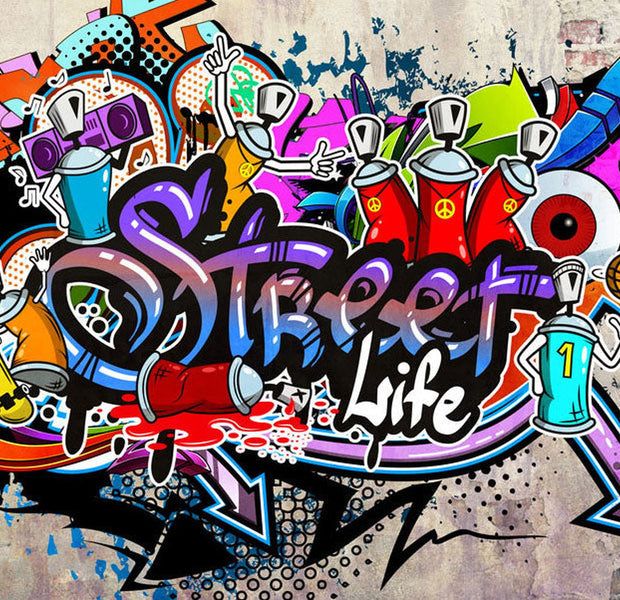 Peel & Stick Street Art Wall Mural - Street Game