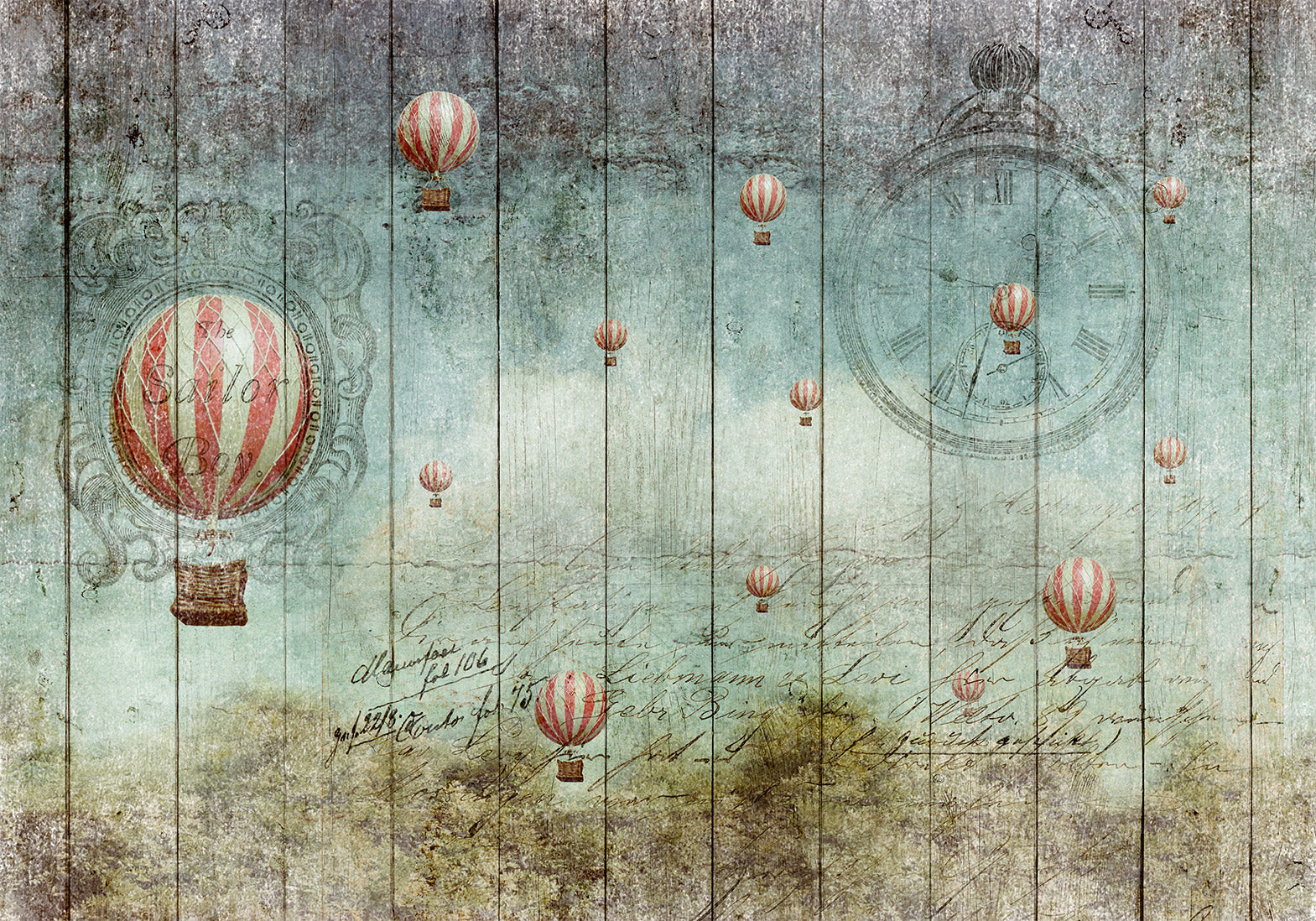 Peel & Stick Vintage Wall Mural - Flying Adventure
