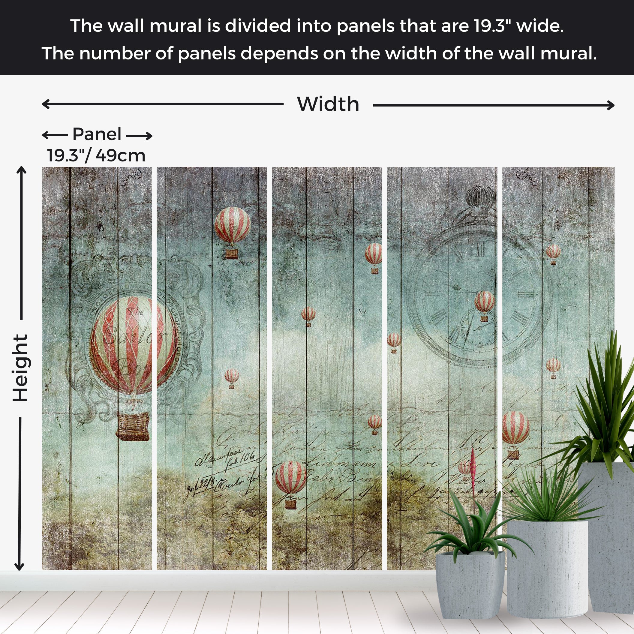 Peel & Stick Vintage Wall Mural - Flying Adventure 38"Wx27"H