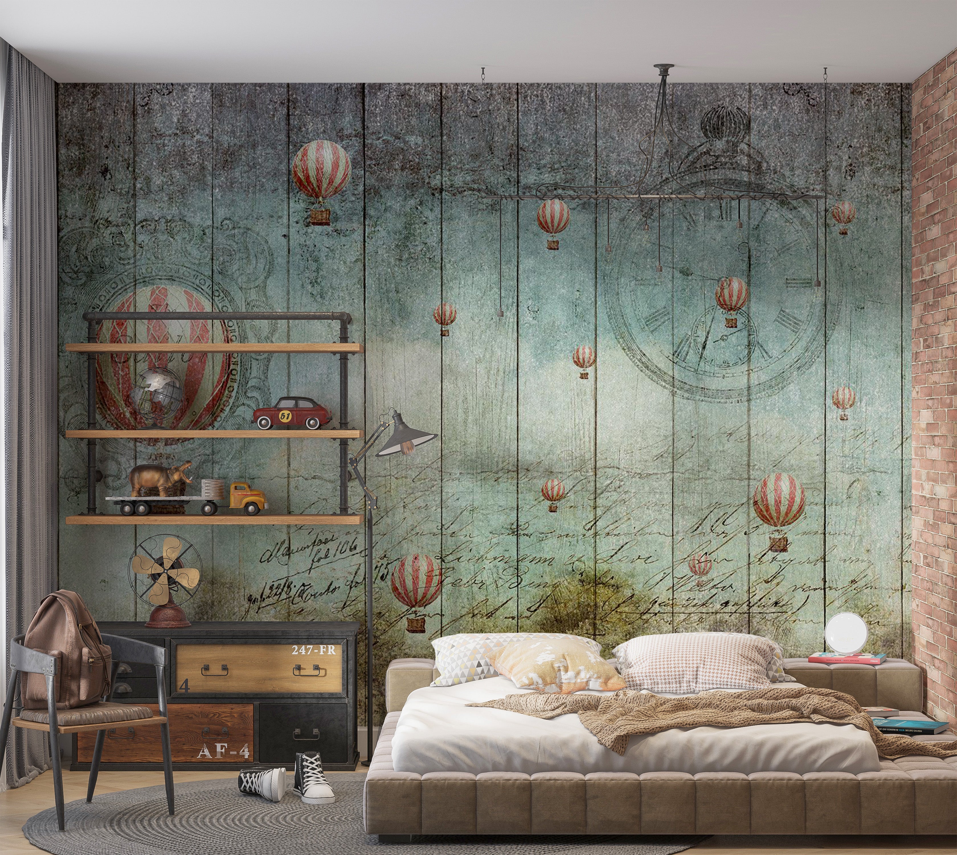 Peel & Stick Vintage Wall Mural - Flying Adventure