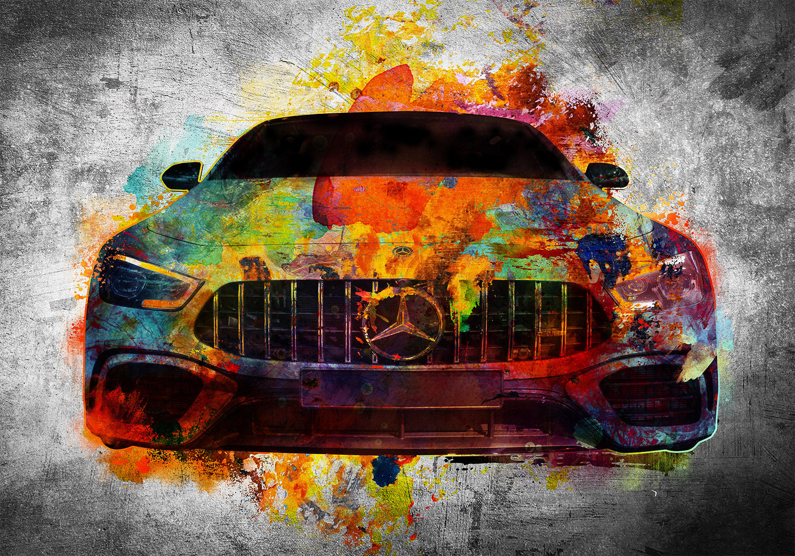 Peel & Stick Wall Mural - Artistic Car Art