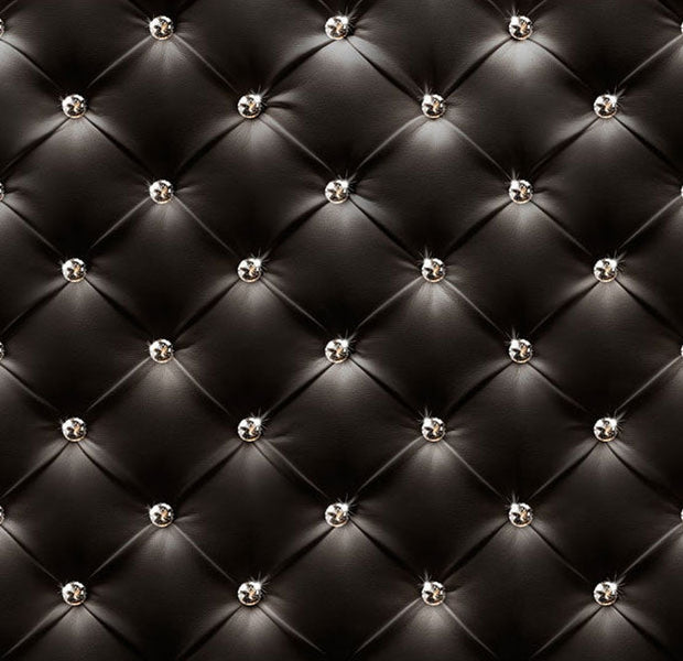 Peel & Stick Wall Mural - Black Leather With Diamonds