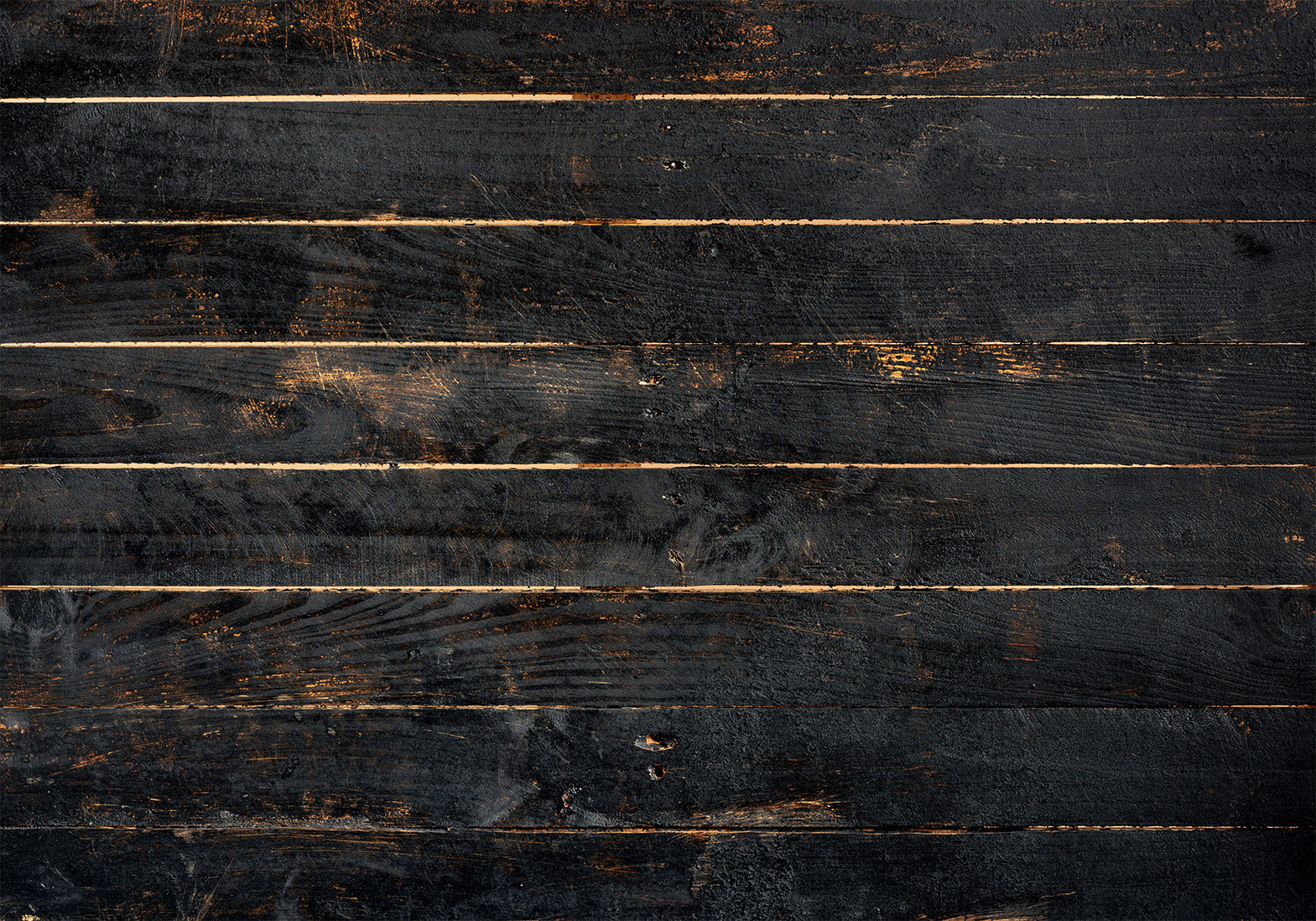 Peel & Stick Wall Mural - Black Old Horizontal Planks