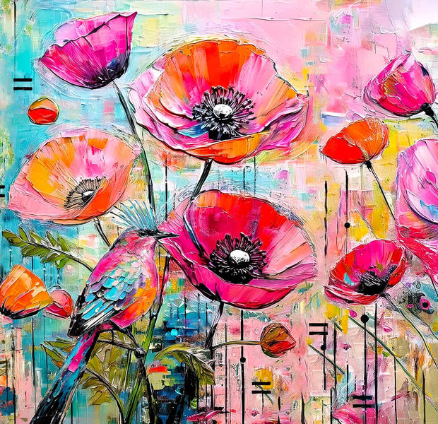 Happy Birds Poppies