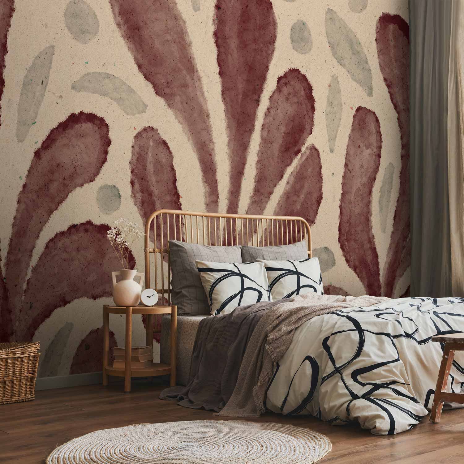 Premium Abstract Wall Mural - Leaves And Spots – Large Vibrant Shapes Inspired By Matisse