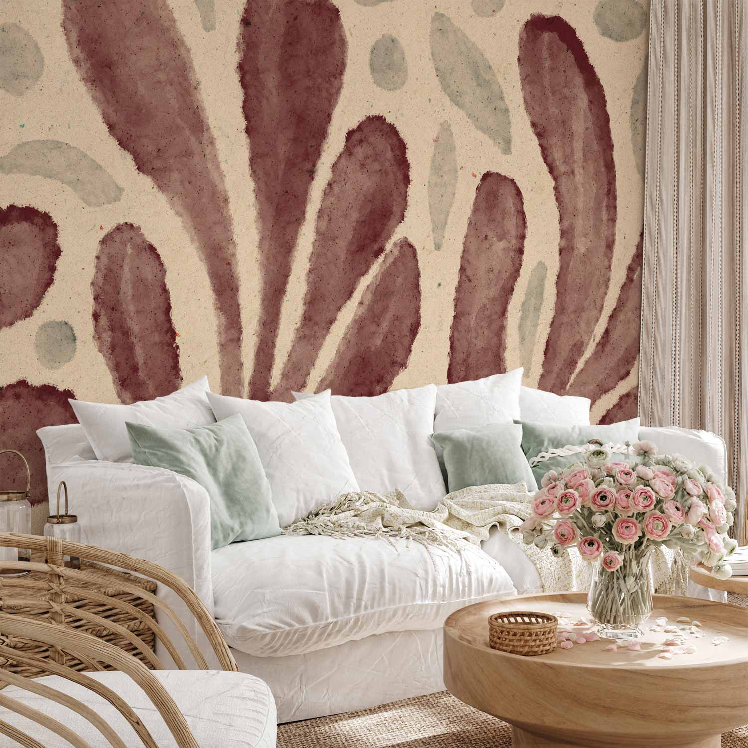 Premium Abstract Wall Mural - Leaves And Spots – Large Vibrant Shapes Inspired By Matisse