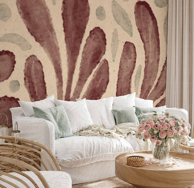Premium Abstract Wall Mural - Leaves And Spots – Large Vibrant Shapes Inspired By Matisse