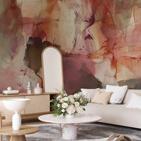 Premium Abstract Wall Mural - Spring Composition – Transparencies And Forms In Watercolor Style