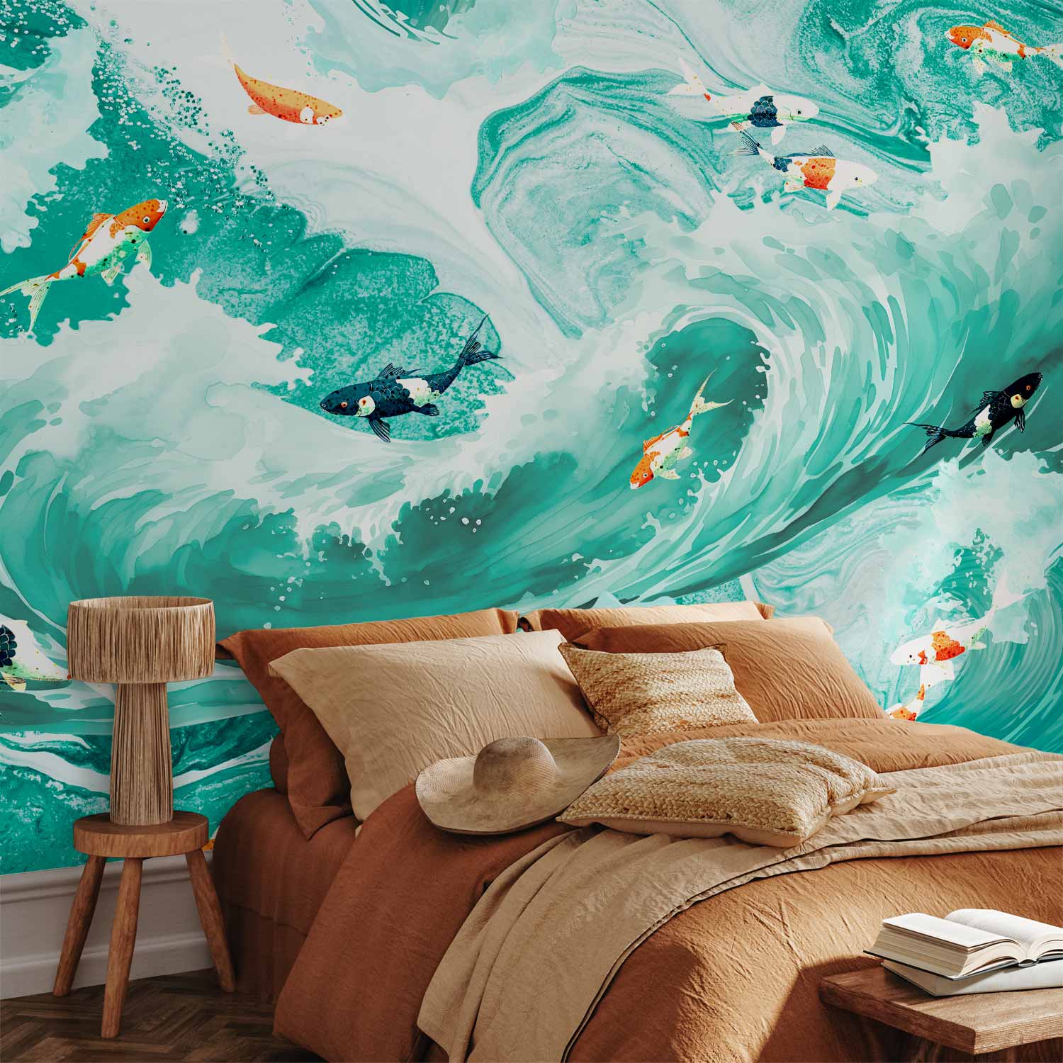Premium Animal Wall Mural - Fish And Waves