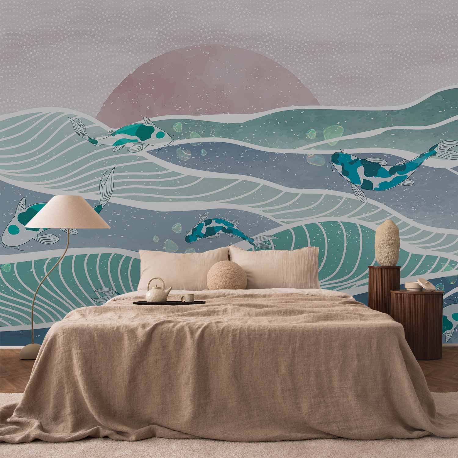 Premium Animal Wall Mural - Fish On The Waves