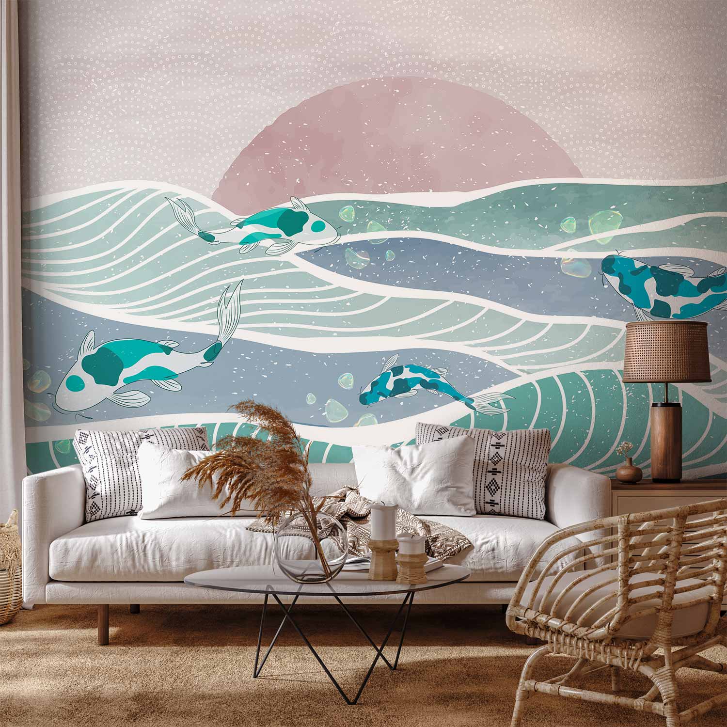 Premium Animal Wall Mural - Fish On The Waves