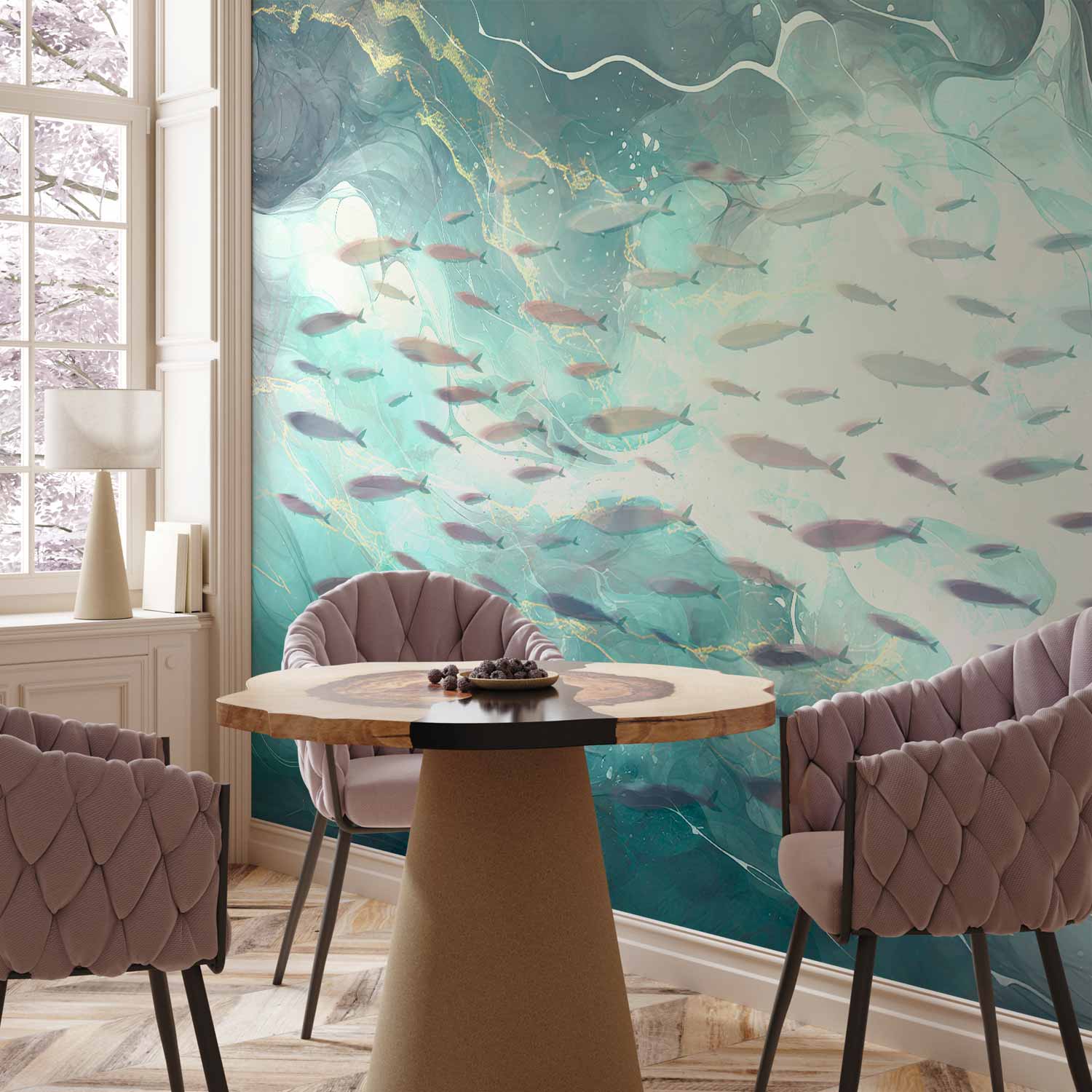 Premium Animal Wall Mural - School Of Small Fish