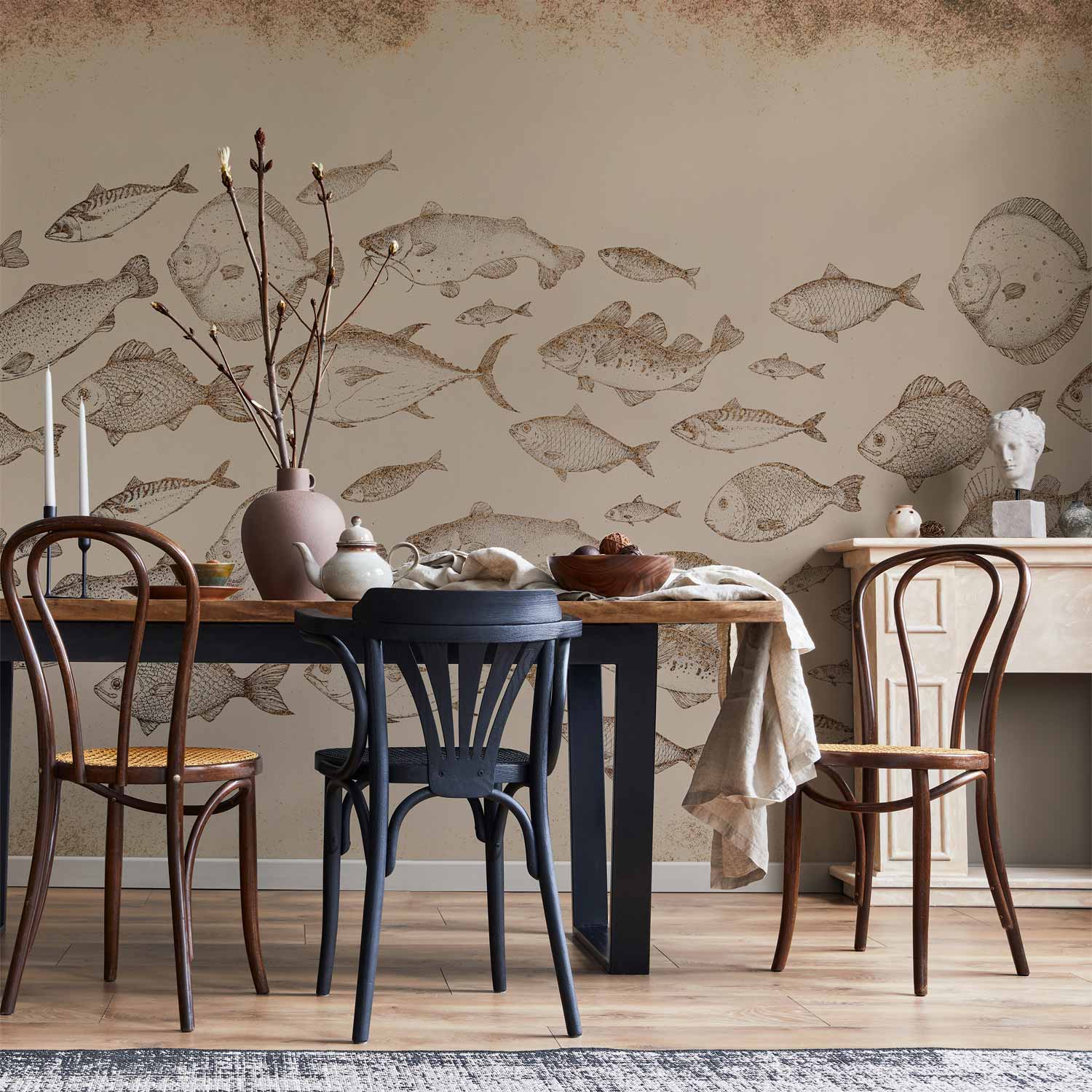 Premium Animal Wall Mural - Subtle Fish