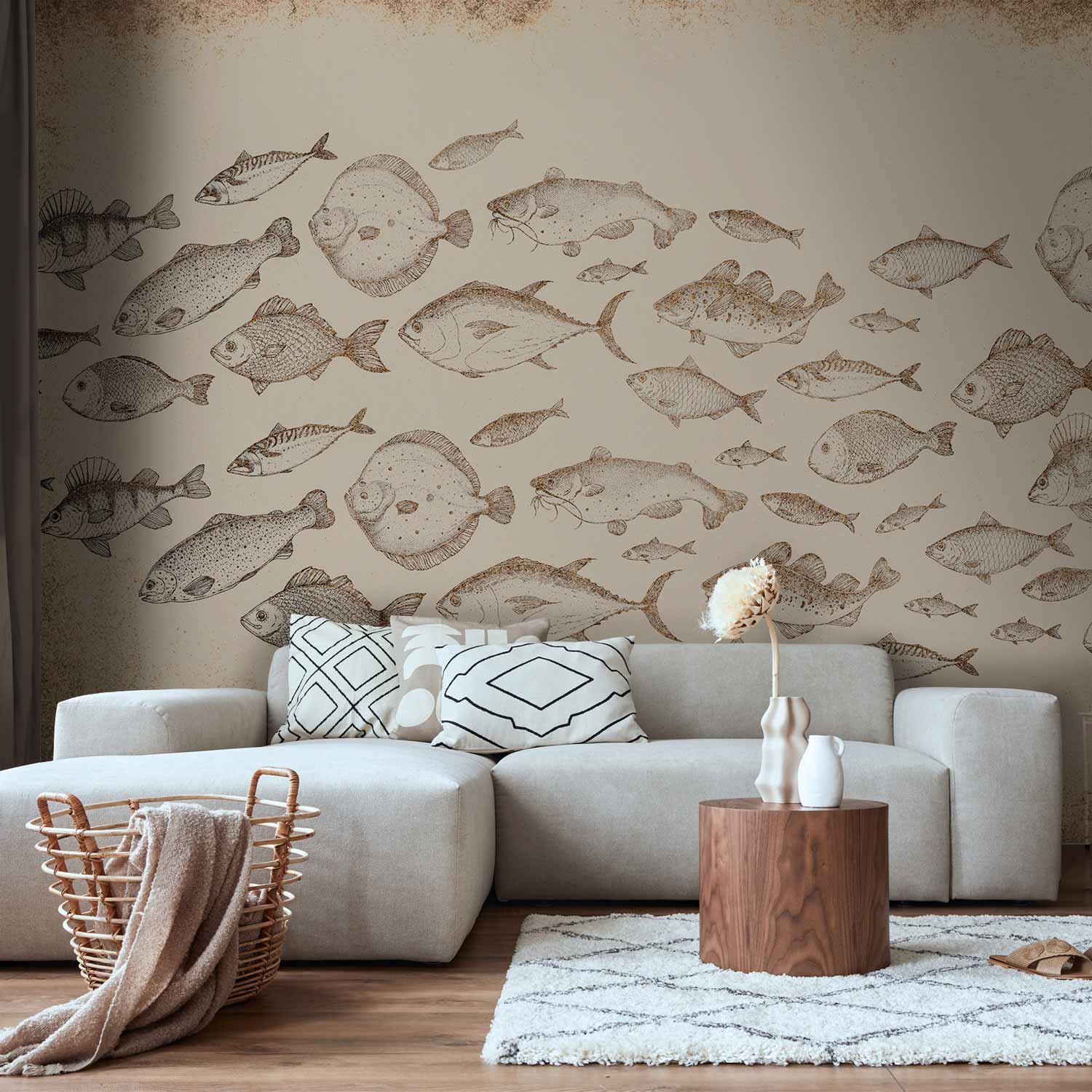 Premium Animal Wall Mural - Subtle Fish
