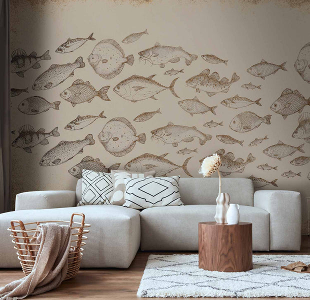 Premium Animal Wall Mural - Subtle Fish